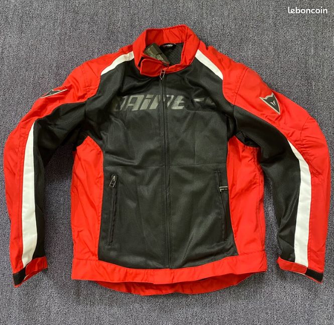 Blouson moto Dainese maille rouge noir blanc taille M neuf (image 1)