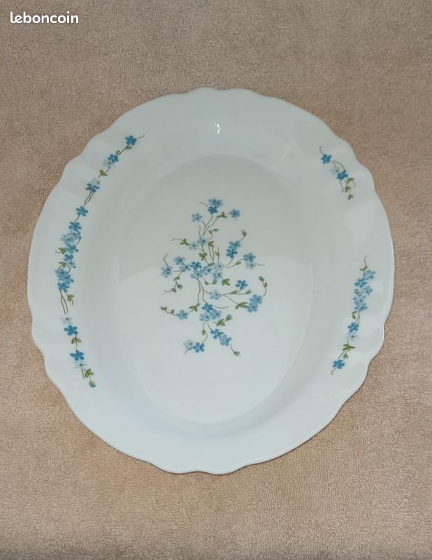 GRAND PLAT DE Service Ovale Décor Fleurs Arcopal Vintage EUR 12,50