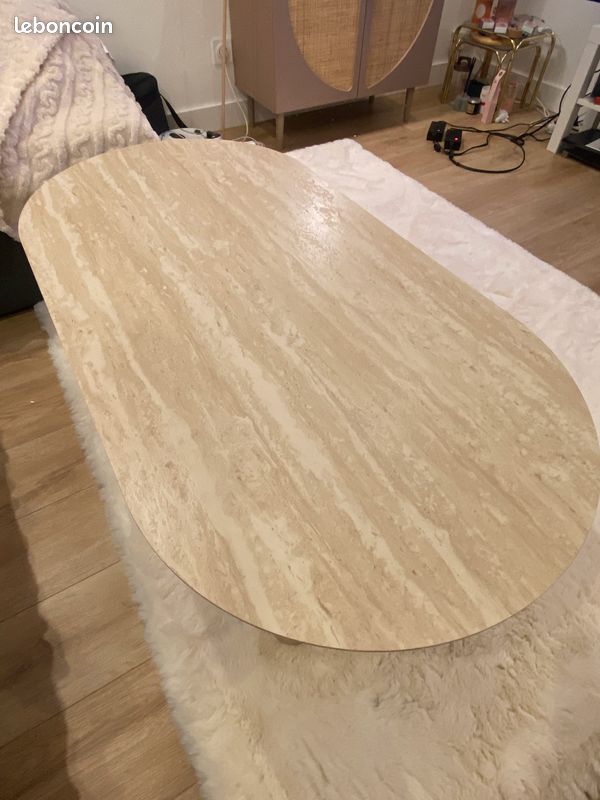 Table basse style travertin neuf (image 3)