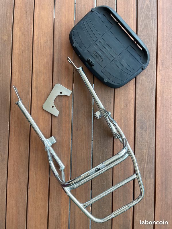 Porte-bagages Hepco & Becker + platine SHAD – Yamaha SR400 – État neu (image 1)