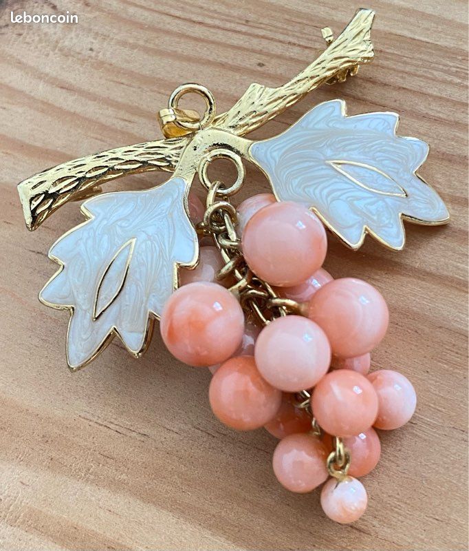 Superbe Broche Ancienne - Pierres Transparentes - Vintage - Bijou Rétro Sans Marque