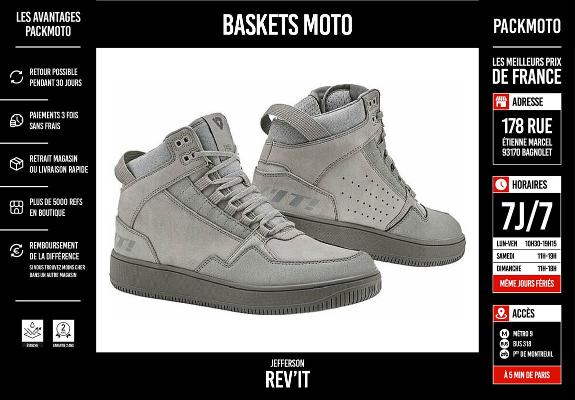 Baskets / Chaussures Moto - REV'IT Jefferson - Homologué CEI