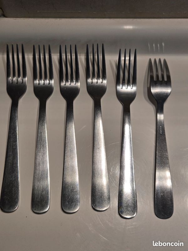 Lot De 6 Fourchettes De Table En Acier Inoxydable 18/0 Hautement Poli