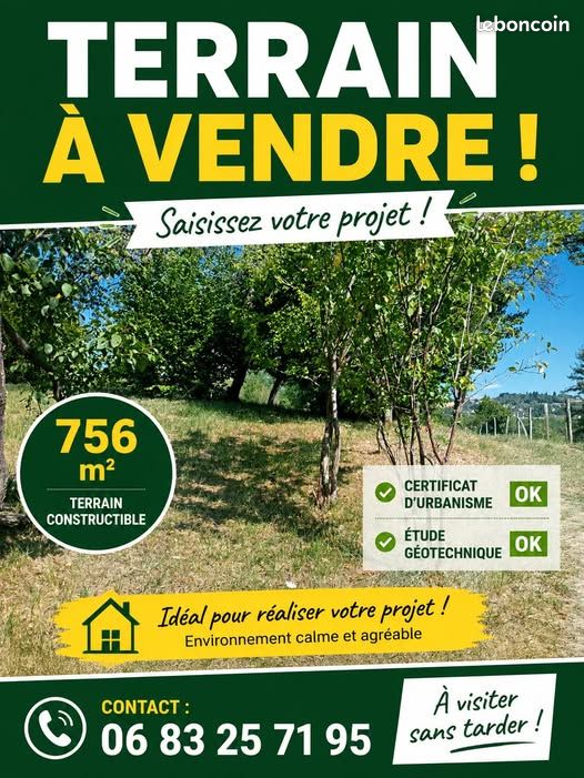 Terrain constructible 756 m² CUSSET 03300 · 47 000 €