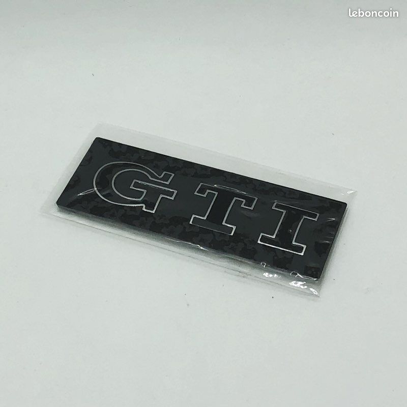 Badge emblème de coffre GTI • Noir chrome • VW Volkswagen GOLF