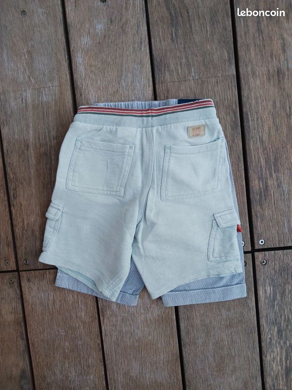 2 Shorts Sergent Major Fille – Jean Et Coton, Tailles 6 Et 7 Ans, Bleu Et Marron, Très Bon état