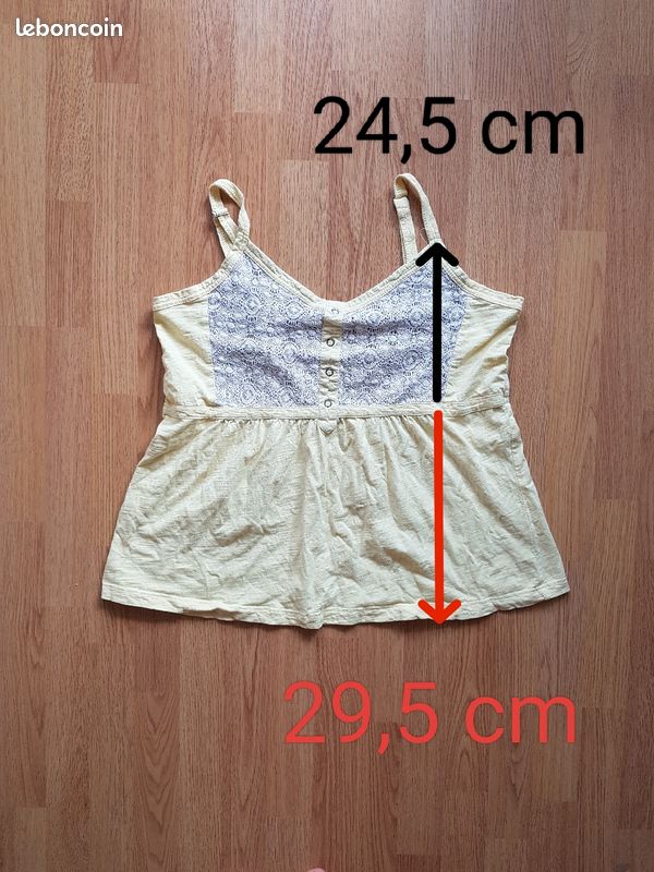 Top à bretelles dentelles empire peplum dos nus sans manches (image 3)