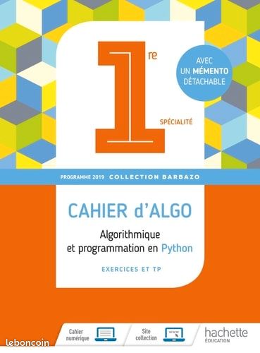 Livret cahier d'algo 1ère spécialité (image 1)