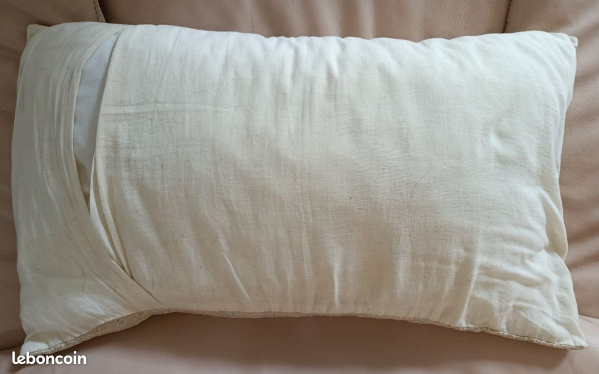 Tissu ancien Housse Coussin rectang. style chaby chic 57 X 39 CM fait