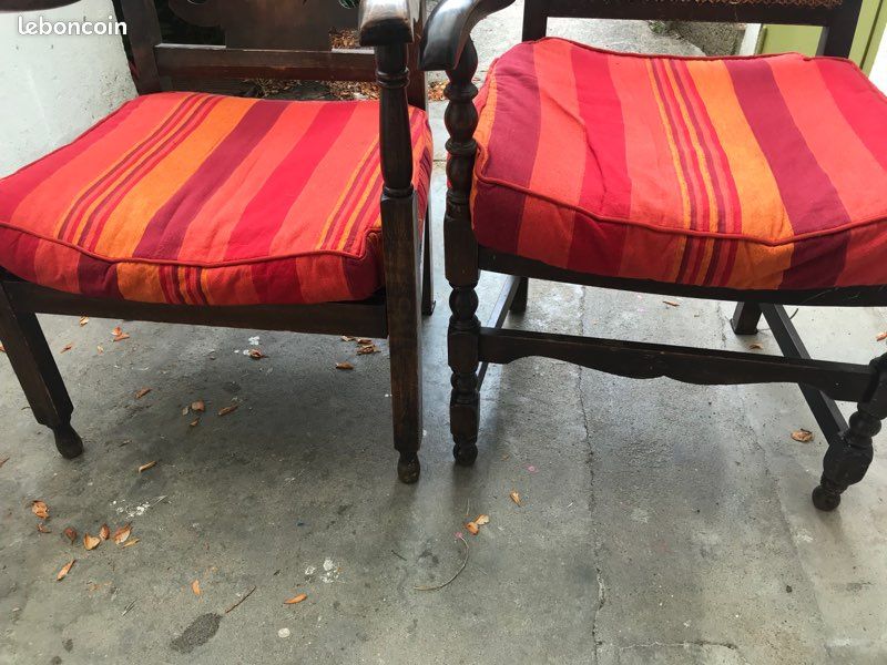 Fauteuils en bois/osier (image 4)