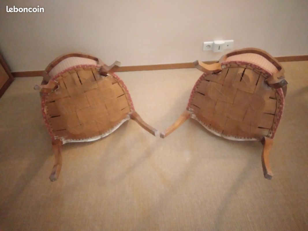Paire fauteuils bergères d'époque (image 3)