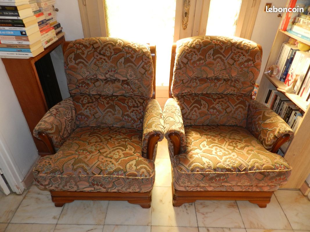 Canapé 2 places et 2 fauteuils (image 1)