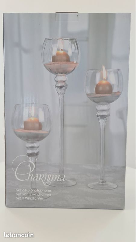 Set 3 photophores verre (image 1)