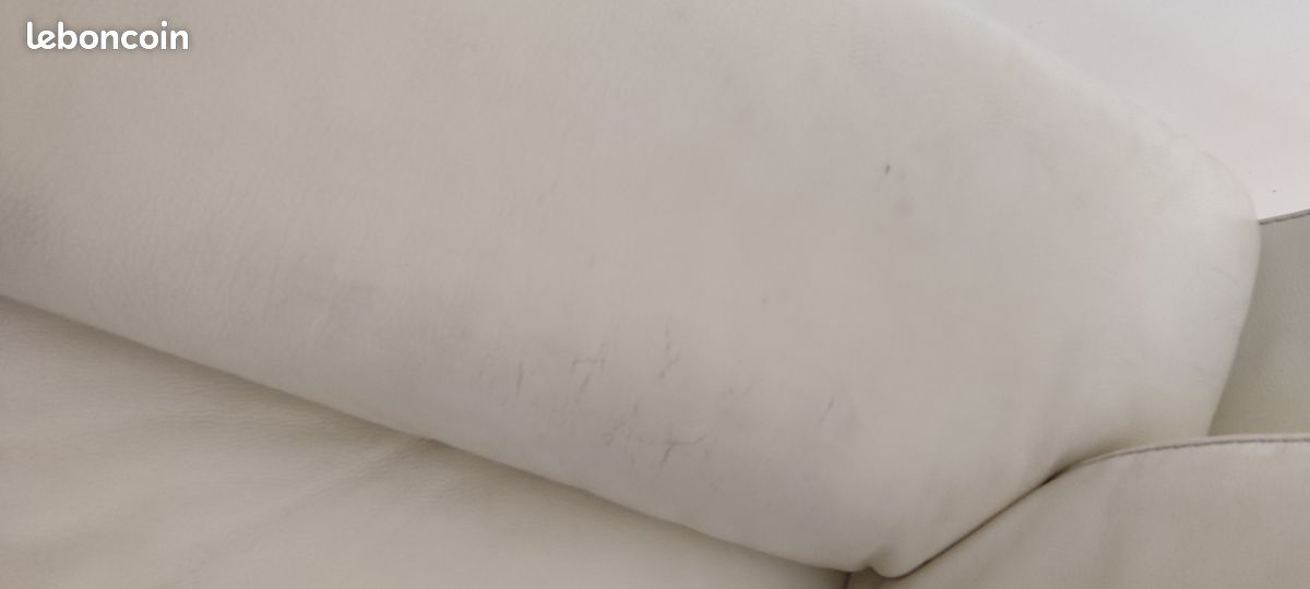 Canapé cuir blanc (image 3)
