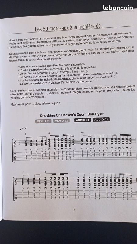 50 Chansons Avec 6 Accords De Guitare - Livre + Audio/Video - Débutants Et Confirmés - The Beatles, U2, Coldplay...