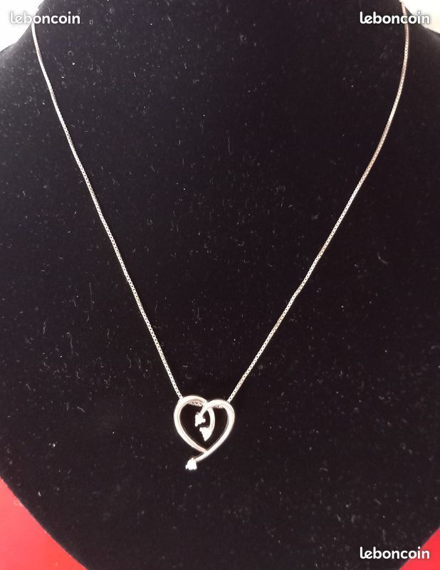 Collier en argent 925 pendentif cœur neuf (image 6)
