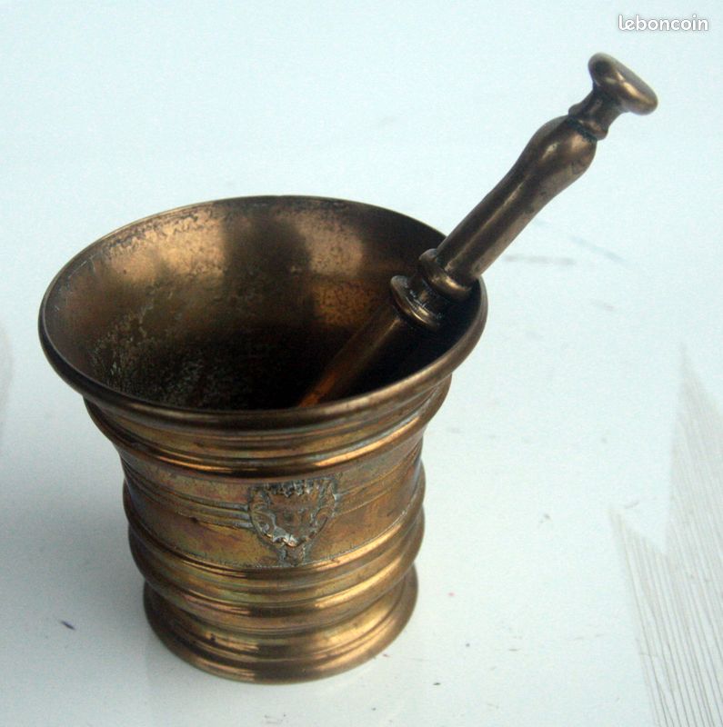 MORTIER Pharmacie Apothicaire BRONZE cendrier ART DECO vide poche cotoflex (image 3)