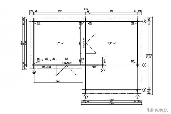 Abri de jardin LUXEMBOURG 44 mm - 11,6m² + 18,2m² (image 3)