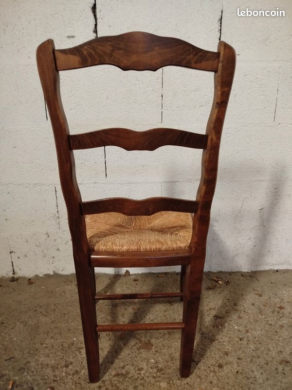 Chaise en bois / paille (image 7)