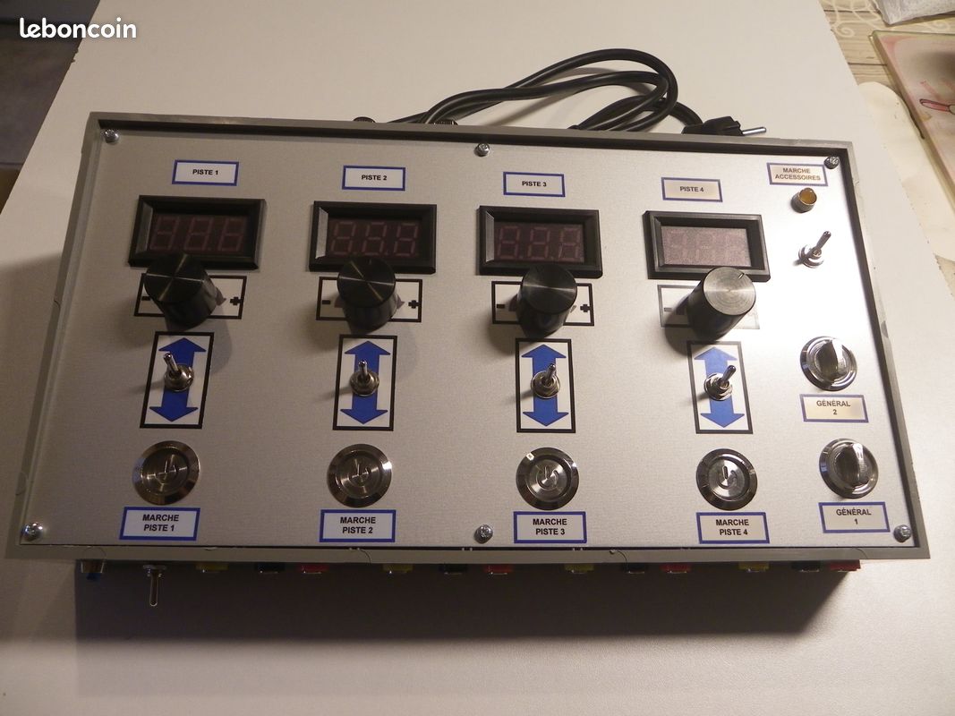 Pupitre 4 Postes De Commande Pour Circuits Voitures + Alimentation 4x4A