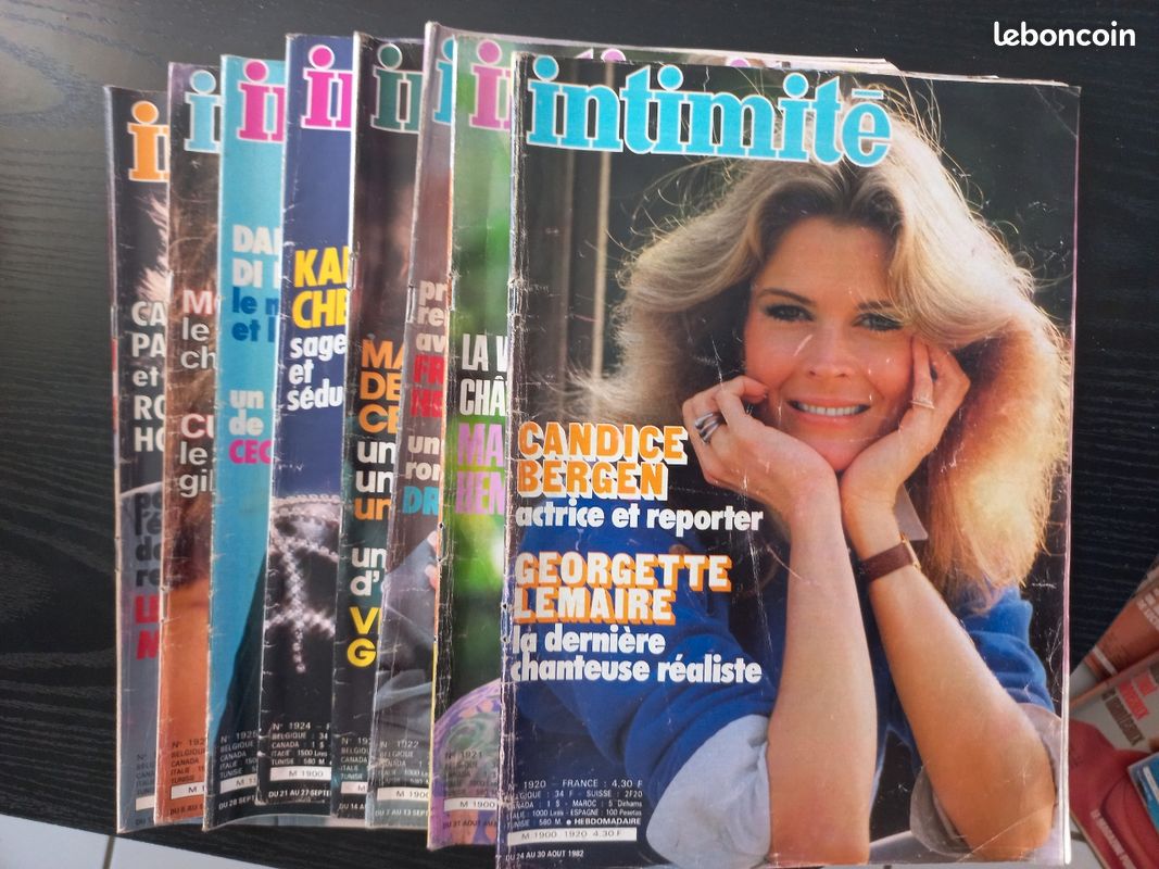 Lot de 8 magazines Intimité du n°1920 au 1927 année 1982 (image 1)