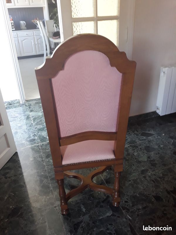 Chaise en bois et tissu style Louis-Philippe Salle à manger (image 3)