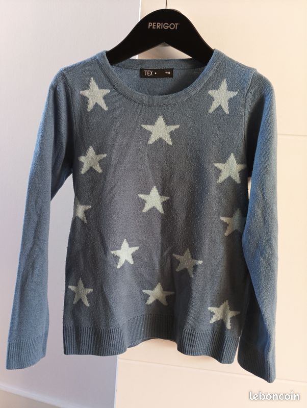 Pull Fille White Stuff – Bleu Imprimé étoiles – Laine Mélangée – 7-8 Ans