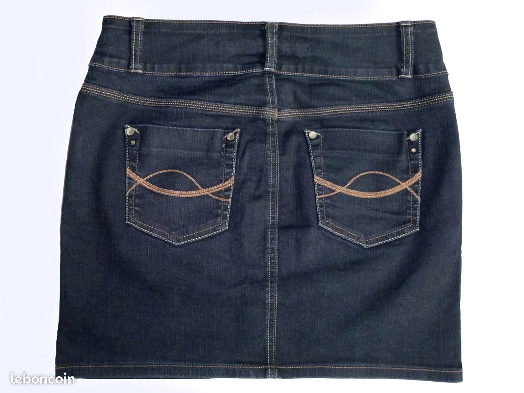 Mini-jupe Cache Cache En Jean Noir - Taille 38, Neuve Sans étiquettes, Style Décontracté
