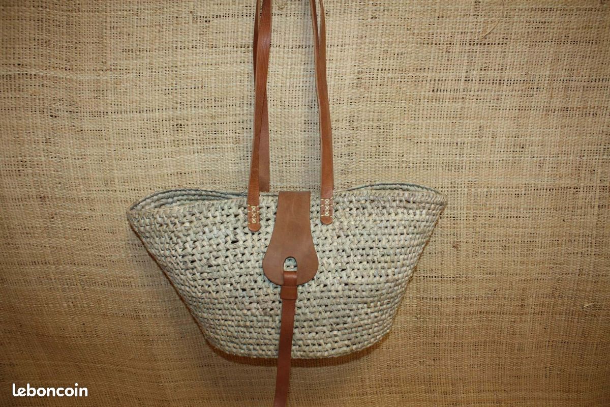 Sac Panier En Corde Superbe - Gris à Carreaux, 37x27x16 Cm, Neuf Avec Étiquettes