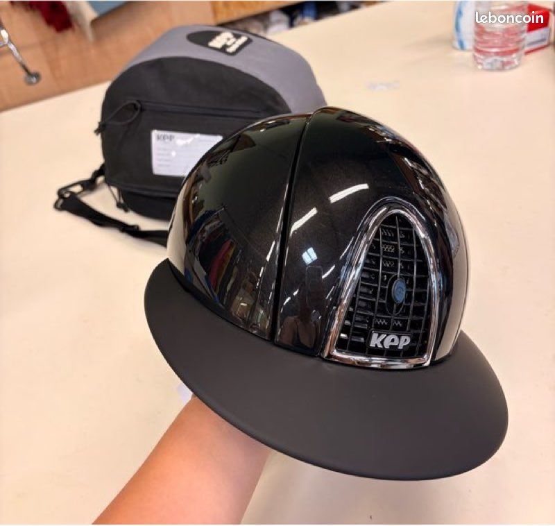 Housse De Casque D'équitation START – Nylon, Cordon De Serrage, Logo Blanc, Noir
