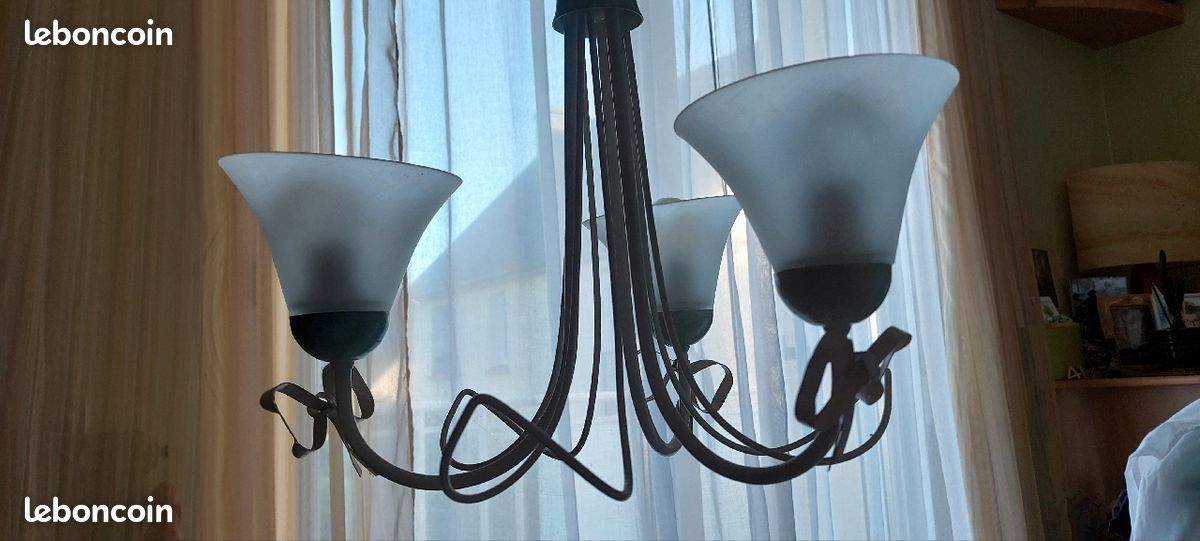 Lustre beige 3 globes (image 5)