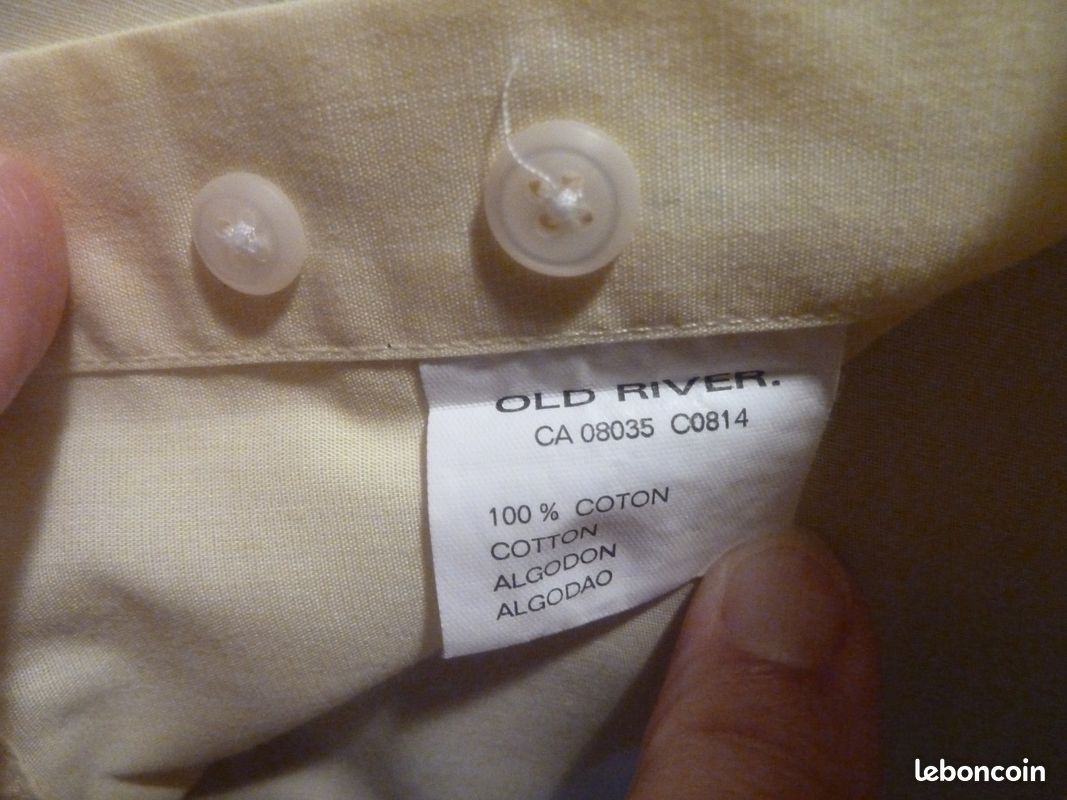 Chemise manches longues en coton jaune "Old River" T S/M (image 6)