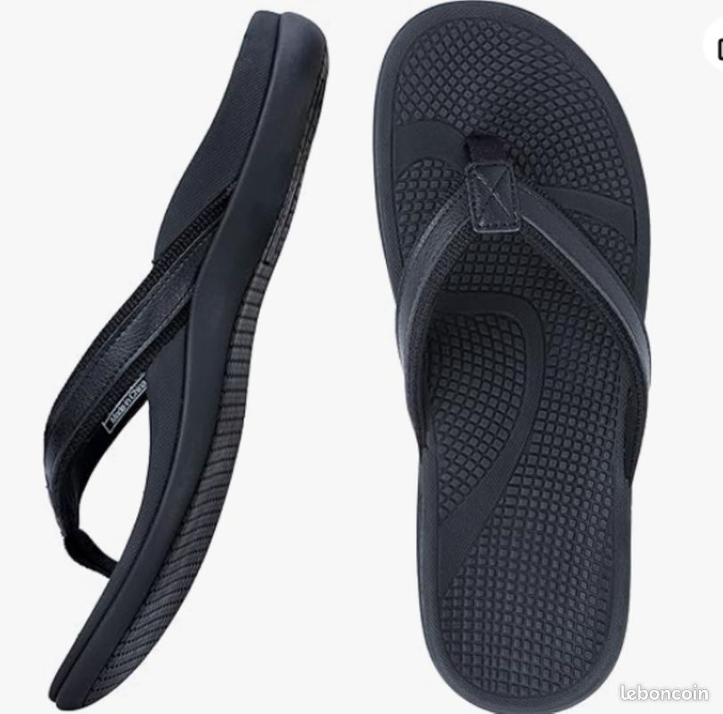 Tongs Compensées Basses Femme - Soutien Voûte Plantaire - Sandales Orthopediques Confortables Bout Ouvert