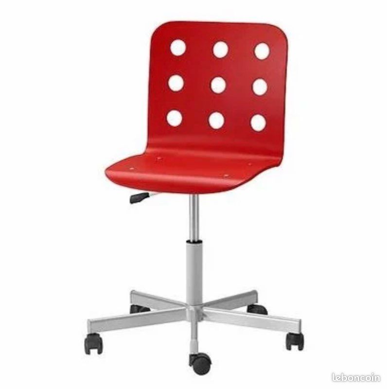 Fauteuil de bureau enfant IKEA rouge Jules (image 1)