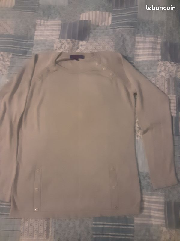 Pull gris clair demi-saison (image 1)