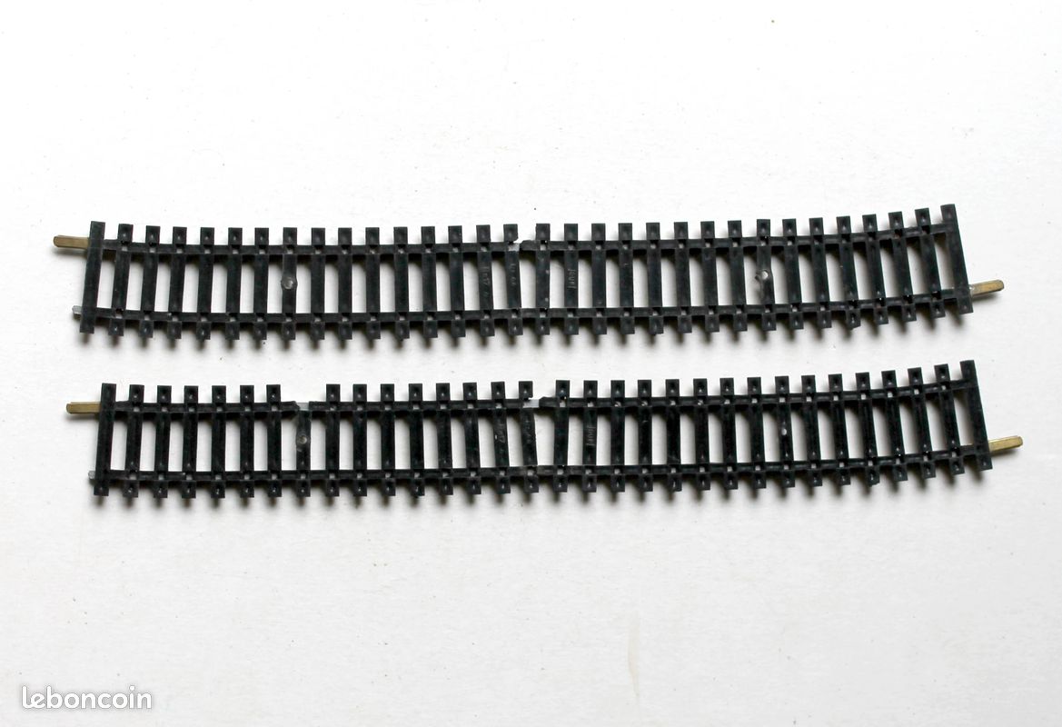 Jouef ho, rare lot 2 rails courbe r=44 r=17 /2 - 32 traverses, modelisme miniature ferroviaire train (image 2)