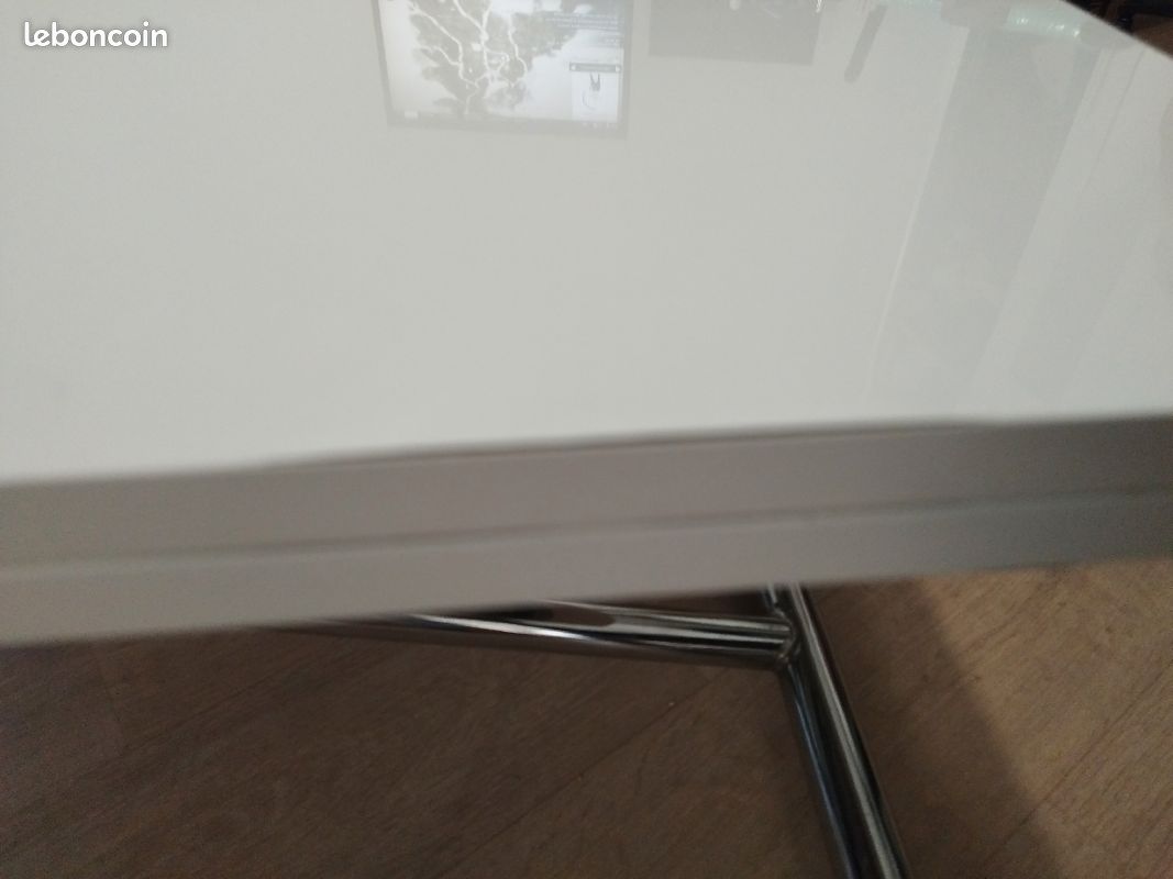 Table basse relevable pliable 2 en 1 RECTO 2 Blanc laqué (image 7)