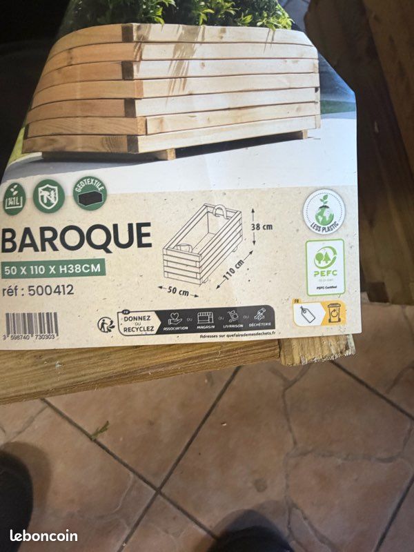 3 bacs à fleur bois cerland neuf (image 3)