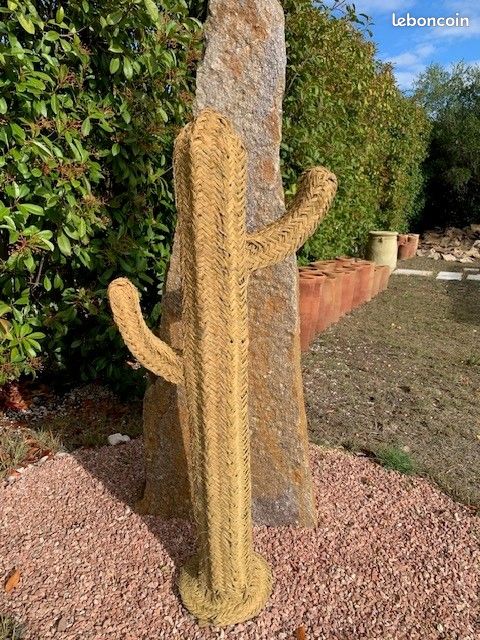 Cactus en osier neuf tresse main artisanat marocain (image 3)