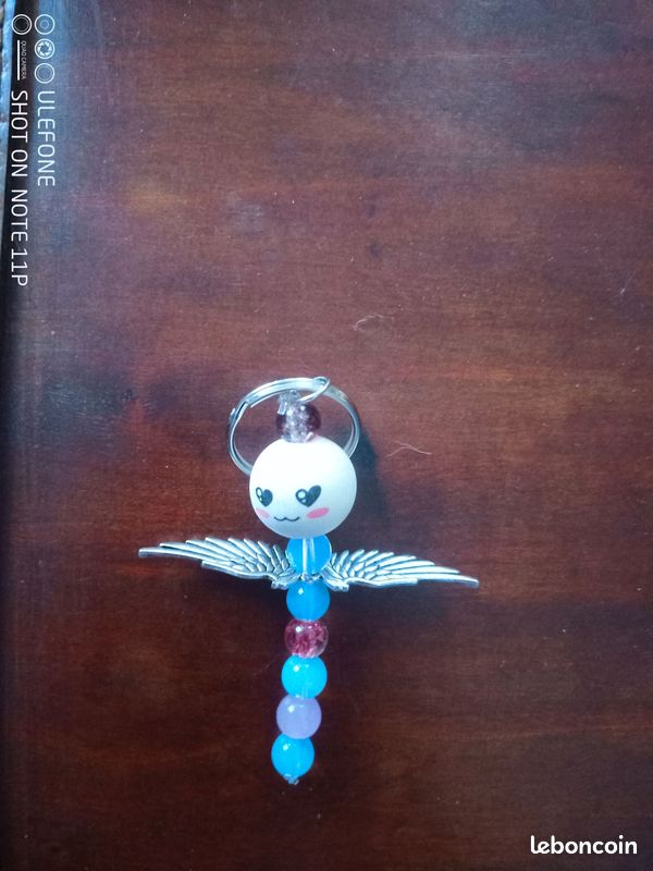 Porte-Clés Ange En Perles Et Alliage - Lot De 32 Avec Étiquettes Kraft Et Sachets - Cadeau Baptême, Mariage, Noël