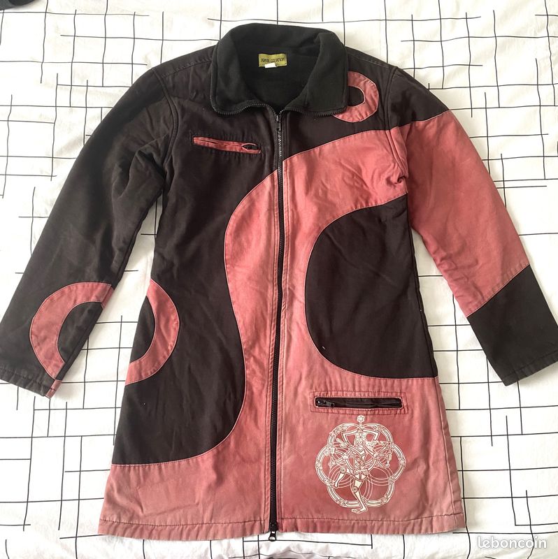 Manteau femme ethnique rouge et marron Taille 38/40 Vêtements