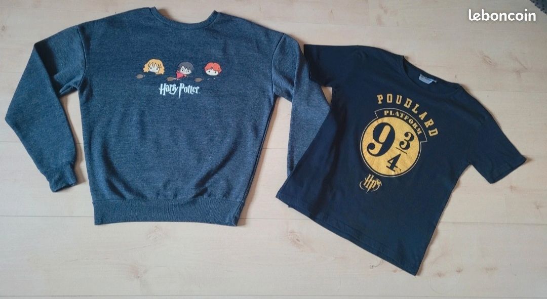 T-shirt Manches Longues Fille Harry Potter - Gris, Taille 12-13 Ans (occasion état Neuf)