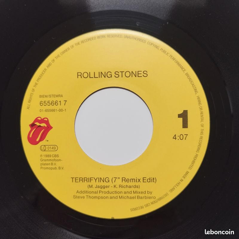 Disque vinyle des Rolling Stones 7" Terrifying (image 7)