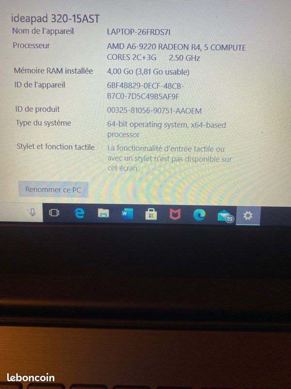 Ordinateur portable Lenovo ideapad 320-15AST (image 8)