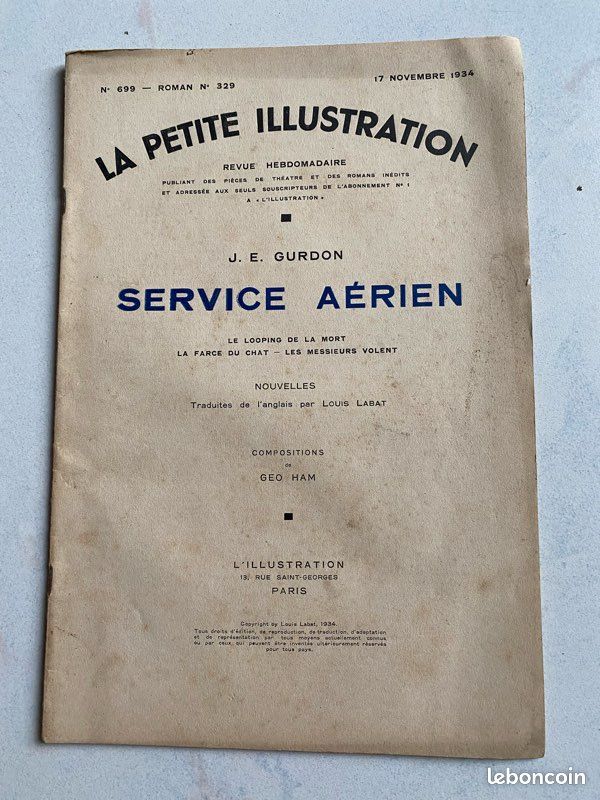 La petite illustration 1934. « service aérien « (image 1)