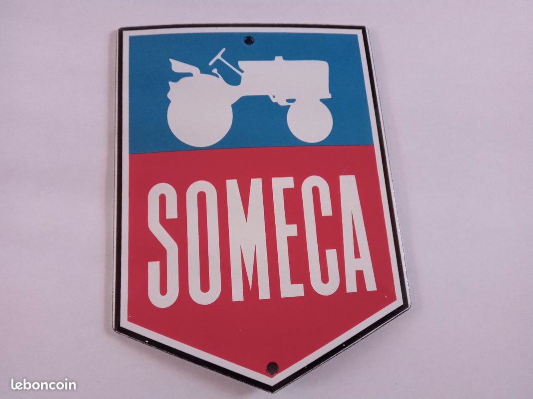 SOMECA AGRICOLE petite plaque émaillée bombée 15cm x 11cm (image 1)