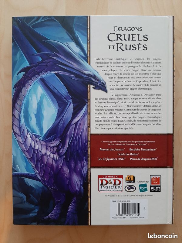 Supplément Draconomicon vol 1 - jeu de role D&D 4 (image 2)