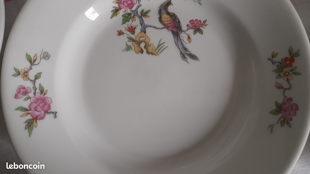Superbes sept anciennes assiettes creuses Fonteyne la Rochelle Véritable porcelaine extra dure en excellent état (image 9)