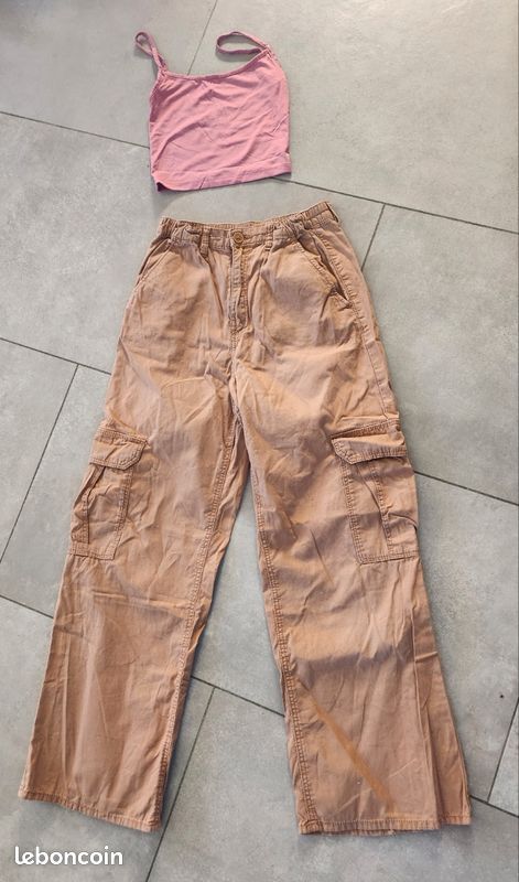 Lot vêtements 14 ans fille pantalon cargo (image 6)