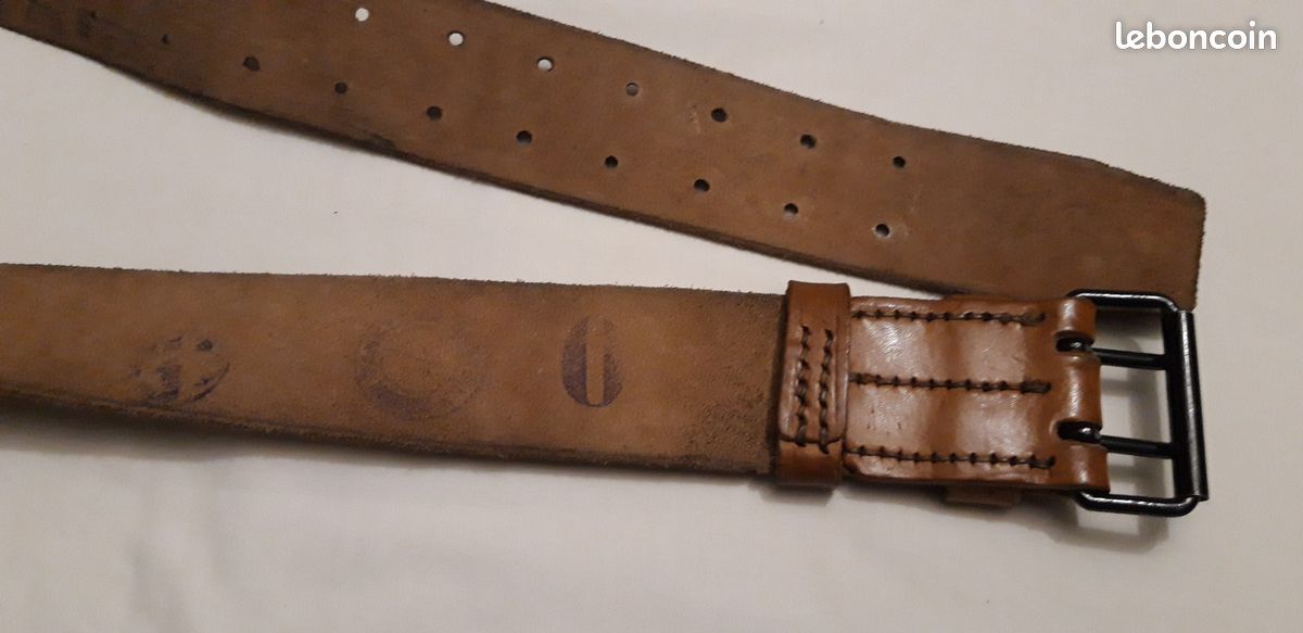 Ceinturon Militaire Français Modèle 1945 Neuf - Marque Marbot & Compagnie, Cuir